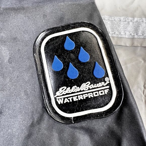 Eddie Bauer Jacket Mens XL Beige PVC Nylon Vented Waterproof Rain Coat - Picture 7 of 15